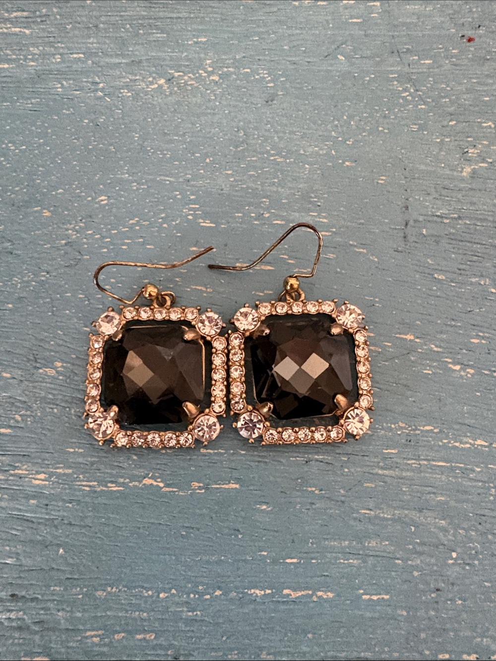 Vintage Badgley Mischka bold crystal fish hook drops